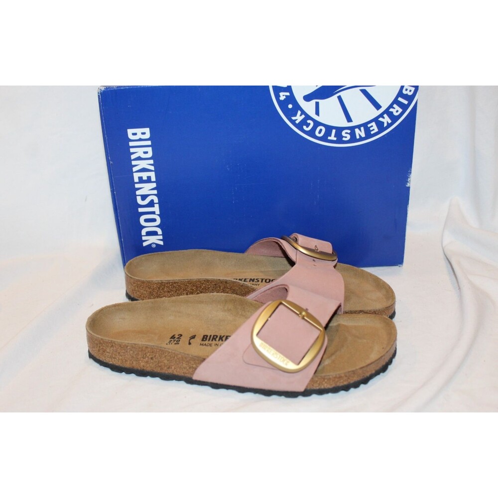Birkenstock Women Madrid Big Buckle Suede Sandals Old Rose Pink EU 42 Narrow